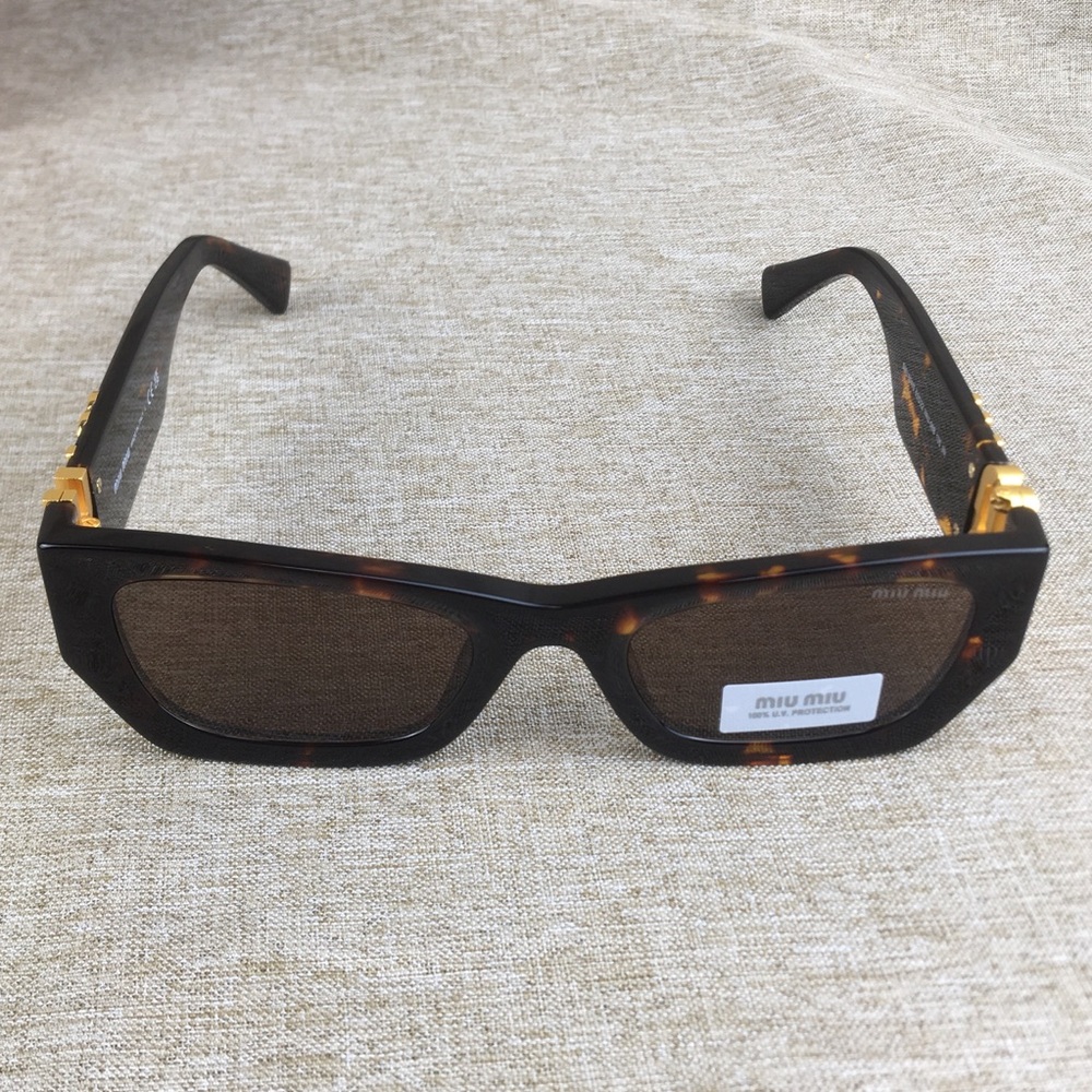Authentic Miu Miu Havana Acetate Sunglasses with 100% UV Protection
